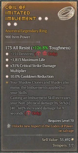 BUY COIL OF IMITATED IMBUEMENT 6S#31582-Diablo 4 Items