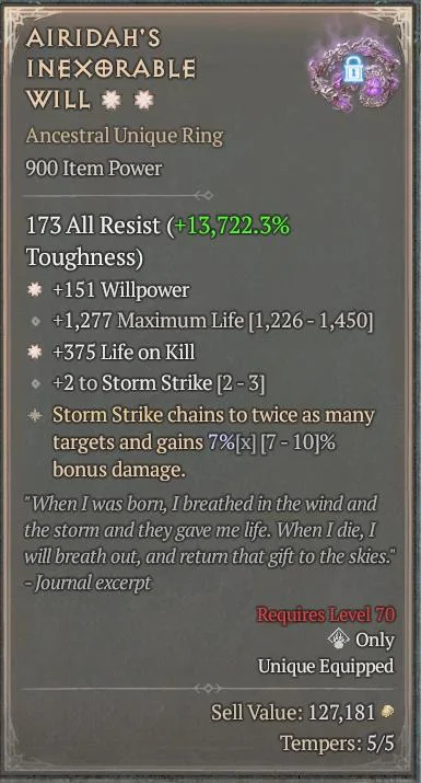 BUY AIRIDAH'S INEXORABLE WILL 3S#33948-5-Diablo 4 Items