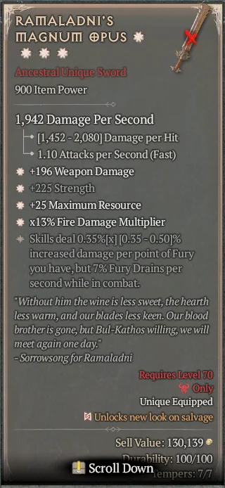 BUY RAMALADNI'S MAGNUM OPUS 4S#3640-Diablo 4 Items