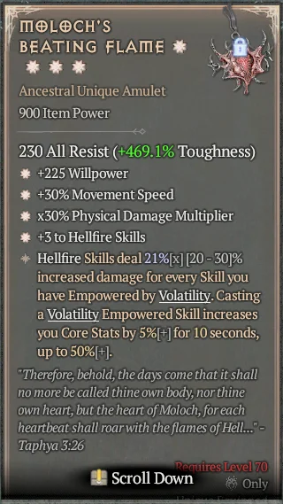 BUY MOLOCH'S BEATING FLAME 4S#3640-4-Diablo 4 Items