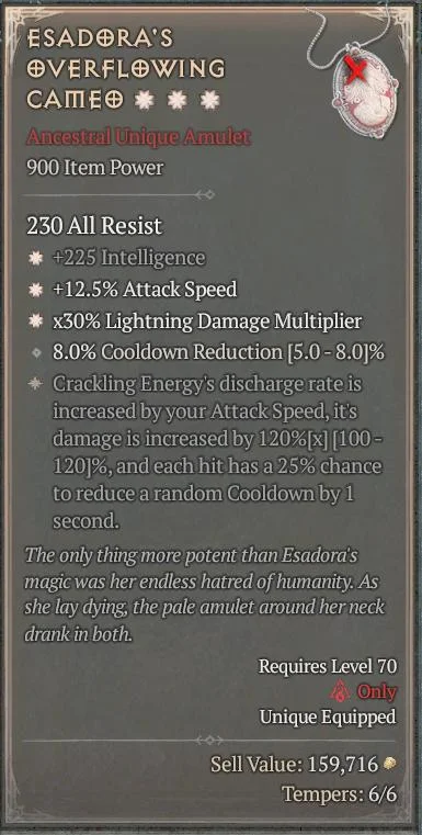 BUY ESADORA'S OVERFLOWING CAMEO 5S#3640-2-Diablo 4 Items