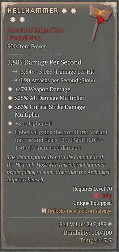 BUY HELLHAMMER 5S#3640-Diablo 4 Items