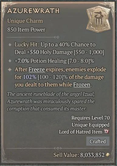 BUY AZUREWRATH 5S#3640-3-Diablo 4 Items