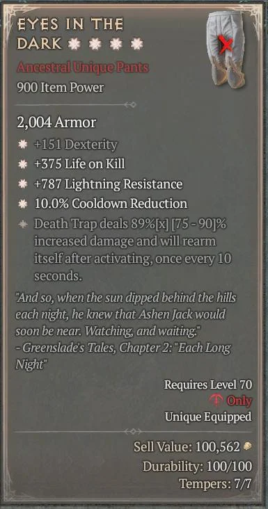 BUY EYES IN THE DARK 6S#3640-Diablo 4 Items