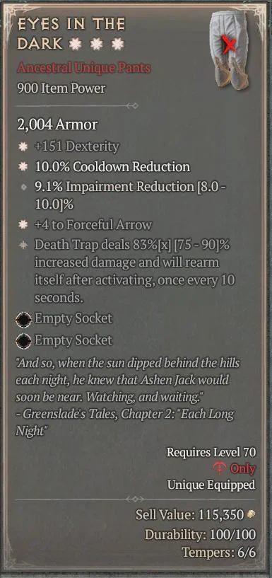BUY EYES IN THE DARK 6S#3640-2-Diablo 4 Items