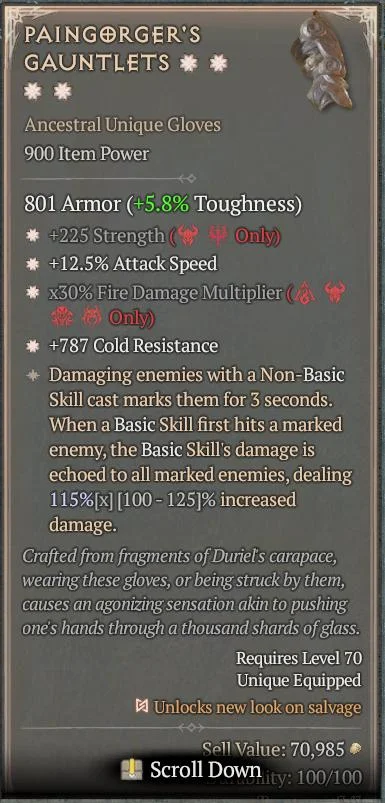 BUY PAINGORGER'S GAUNTLETS 6S#3640-Diablo 4 Items