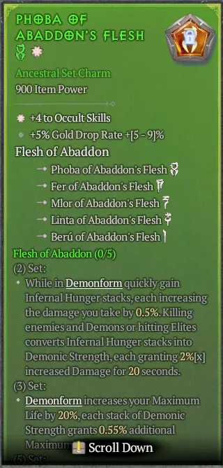 BUY PHOBA OF ABADDON'S FLESH 3S#3938-5-Diablo 4 Items