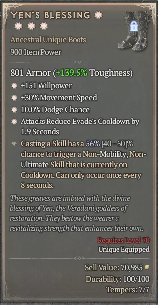 BUY YEN'S BLESSING 5S#3938-Diablo 4 Items
