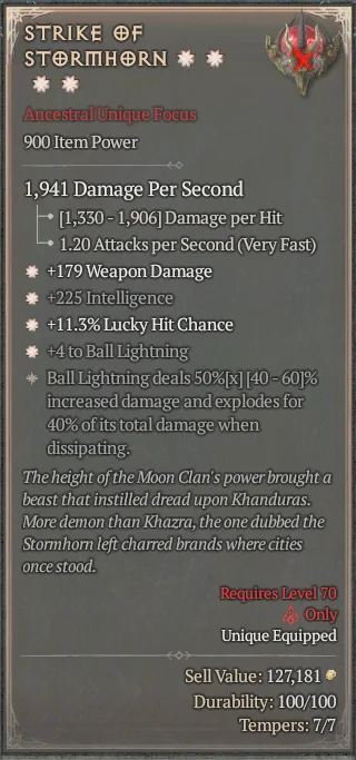 BUY STRIKE OF STORMHORN 7S#3938-Diablo 4 Items