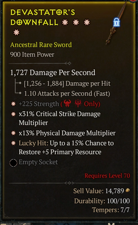 BUY DEVASTATOR'S DOWNFALL #0918-Diablo 4 Items