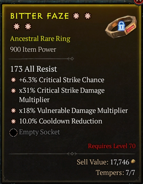 BUY BITTER FAZE #0918-Diablo 4 Items