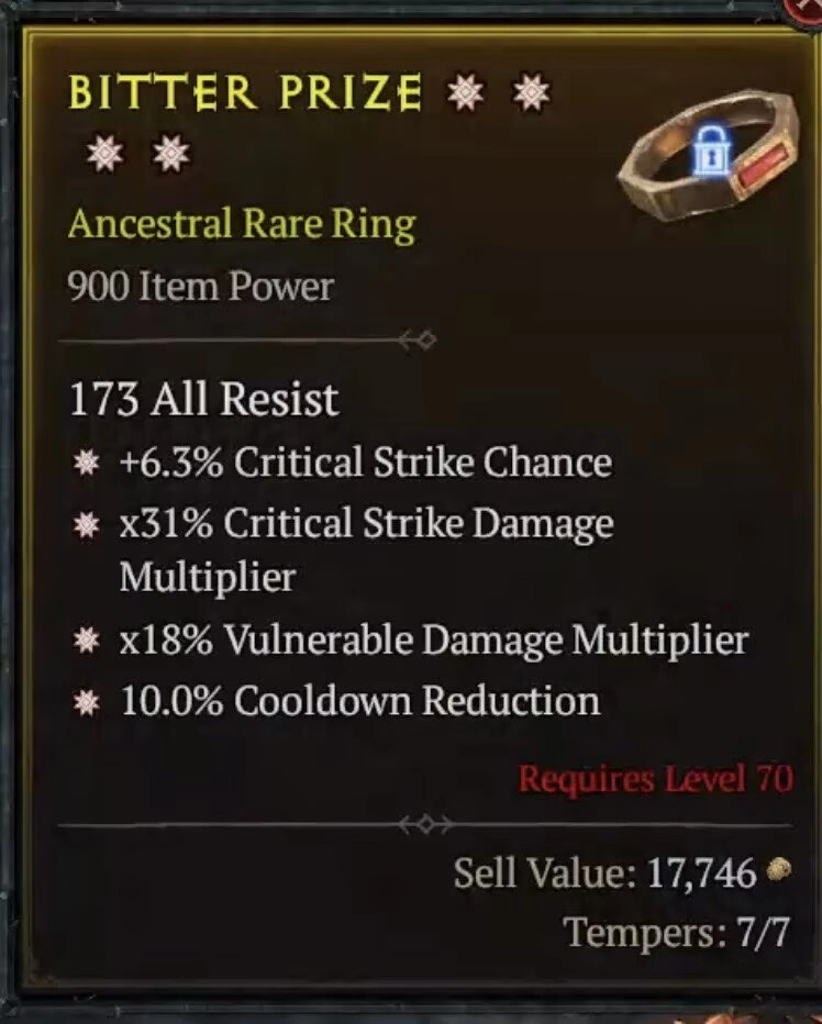 BUY BITTER PRIZE #0918-Diablo 4 Items