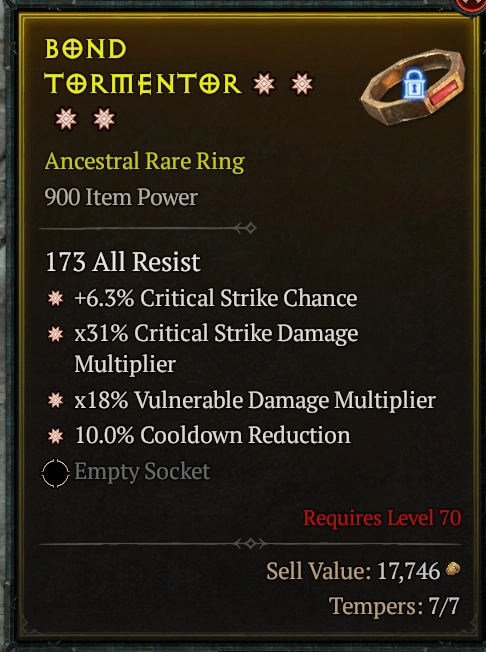 BUY BOND TORMENTOR #0918-Diablo 4 Items
