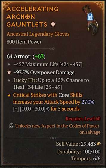 ACCELERATING ARCHON GAUNTLETS 2S9#11384