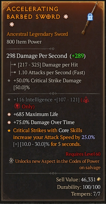 ACCELERATING BARBED SWORD 6S9#31871-1