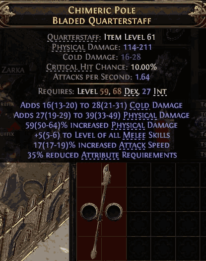 Chimeric Pole Bladed Quarterstaff