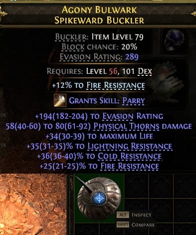 Agony Bulwark Spikeward Buckler