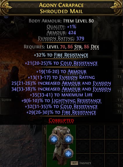 Agony Carapace Shrouded Mail