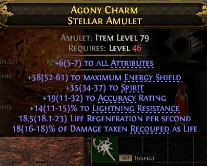Agony Charm Stellar Amulet