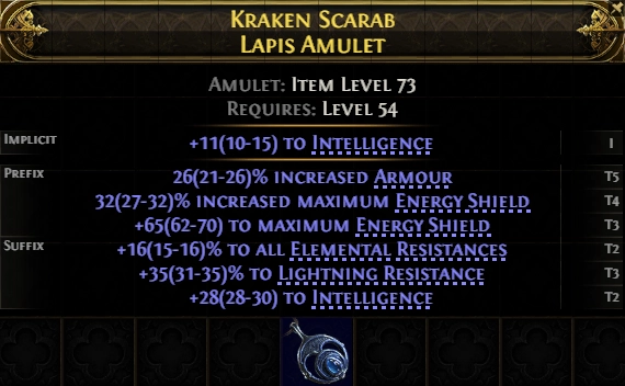 Kraken Scarab Lapis Amulet#216359