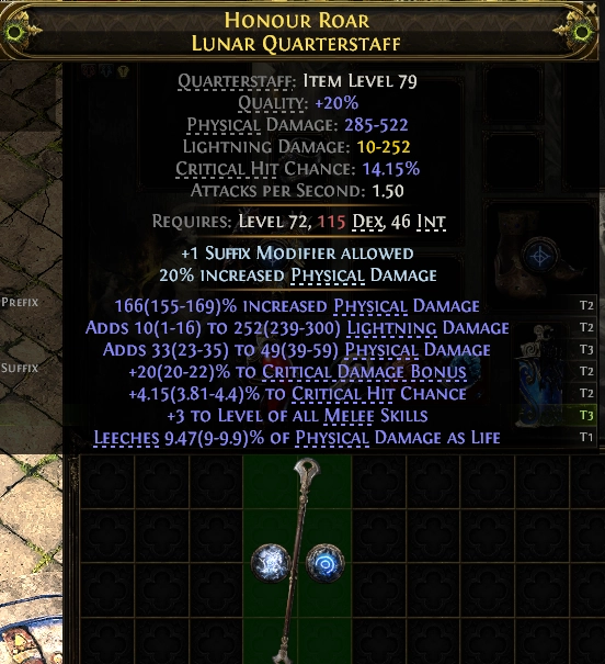 Honour Roar Lunar Quarterstaff#916705