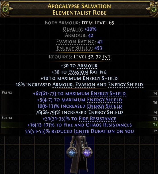 Apocalypse Salvation Elementalist Robe#281981