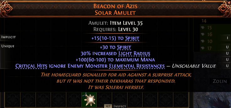 BEACON OF AZIS SOLAR AMULET-18